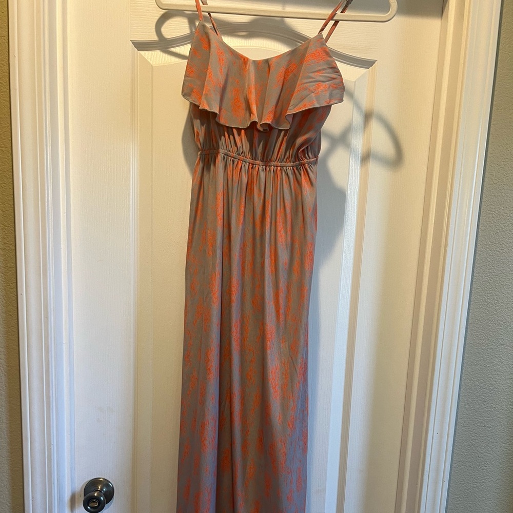 Soprano Strapless Dress in Orange and Gray
